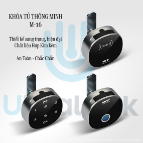 Khóa tủ thông minh mini M-1602 phiên bản Vân tay, Mã số, Thẻ từ, sử dụng cho tủ gỗ, tủ sắt, tủ ngăn kéo, tủ hồ sơ