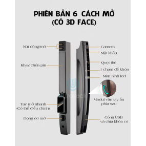 Tuya wifi Khóa vân tay hoàn toàn tự động dành cho cửa nhôm xingfa Ultralock F3