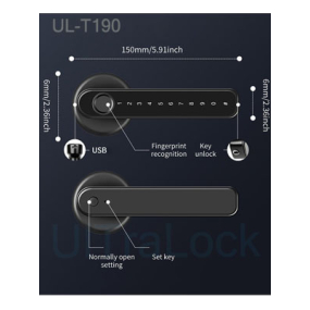 UL-T190 5 trong 1 – Khóa cửa vân tay thông minh dành cho cho gia đình, căn hộ, công ty, khách sạn v.v..