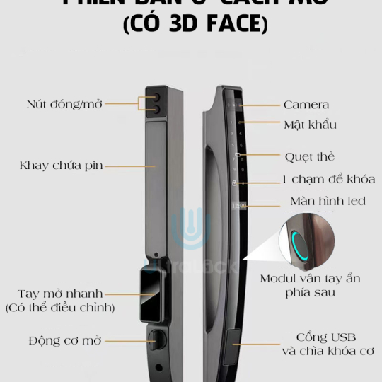 Tuya wifi Khóa vân tay hoàn toàn tự động dành cho cửa nhôm xingfa Ultralock F3