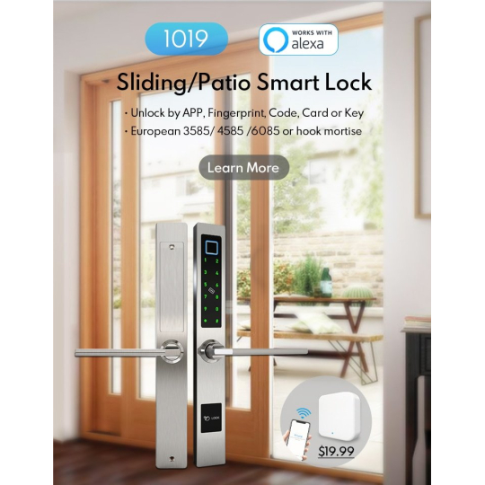 UL-1019ZM Khóa vân tay cửa nhôm xingfa app TTLOCK/Tuya wifi Chất liệu Thép Không gỉ cao cấp