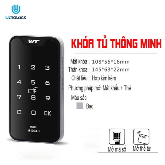 Khóa tủ ultralock M-17 phiên bản cao cấp, Chức cài đặt dành cho cá nhân, công ty, phòng tập công cộng