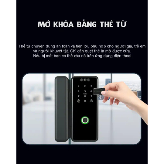 Khóa Cửa Kính Thông Minh Ultralock G9 – Nhận Diện Khuôn Mặt 3D, Mở Khóa Đa Dạng, Bảo Mật Tối Ưu