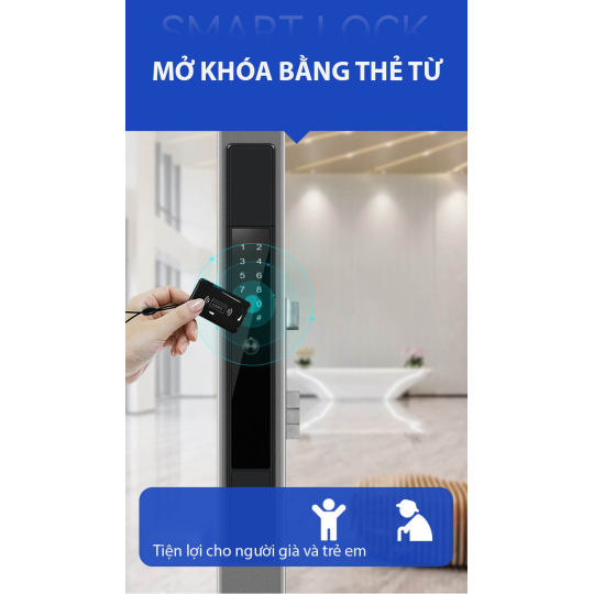 Khóa vân tay hoàn toàn tự động dành cho cửa nhôm xingfa UL-H6