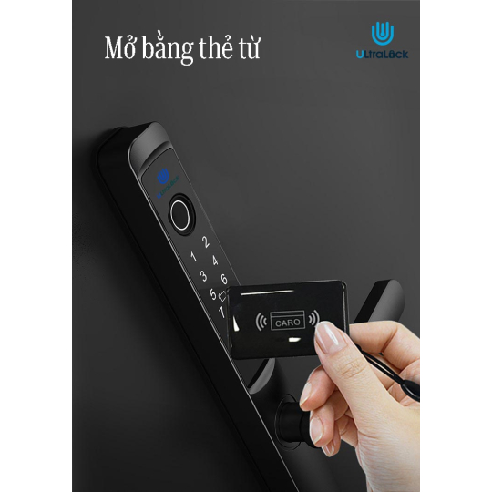 Ultralock AC-1018 Khóa vân tay dành cho cửa nhôm xingfa 5 chức năng, chống nước, có thể lắp đặt ngoài trời