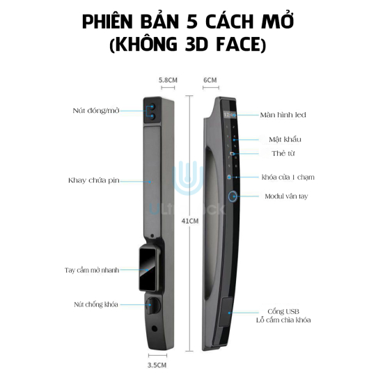 Tuya wifi Khóa vân tay hoàn toàn tự động dành cho cửa nhôm xingfa Ultralock F3