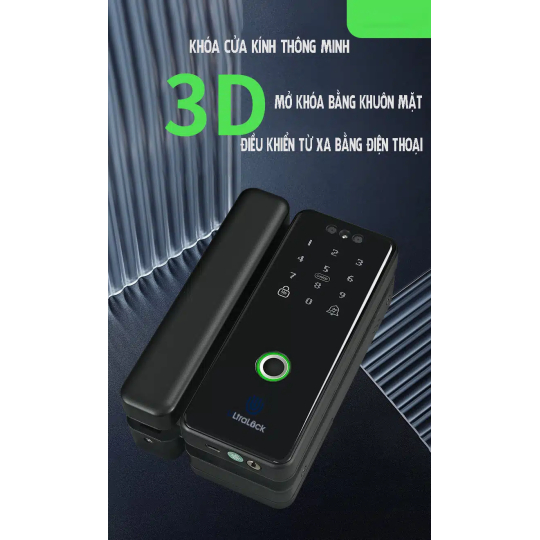 Khóa Cửa Kính Thông Minh Ultralock G9 – Nhận Diện Khuôn Mặt 3D, Mở Khóa Đa Dạng, Bảo Mật Tối Ưu