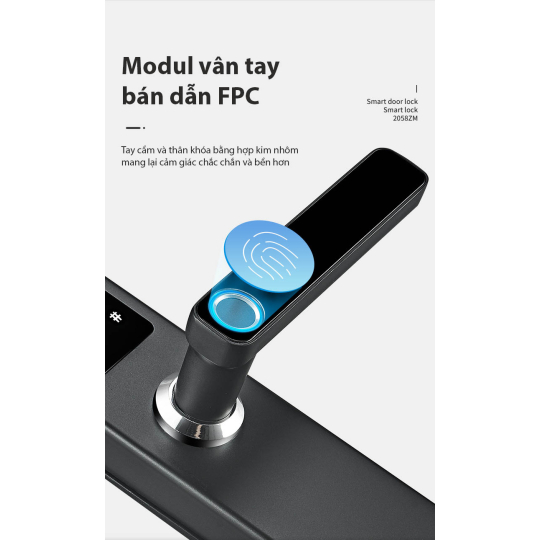 Khóa vân tay 5 chức năng, khóa thông phòng dành cho cửa nhỏ, căn hộ chung cư