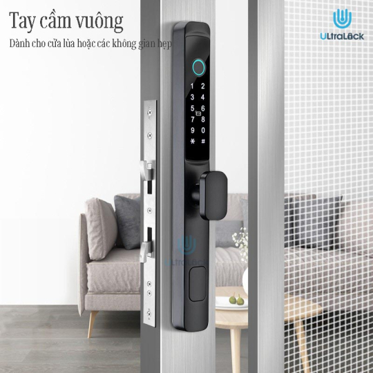 Ultralock AC-1018 Khóa vân tay dành cho cửa nhôm xingfa 5 chức năng, chống nước, có thể lắp đặt ngoài trời
