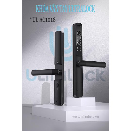 Ultralock AC-1018 Khóa vân tay dành cho cửa nhôm xingfa 5 chức năng, chống nước, có thể lắp đặt ngoài trời
