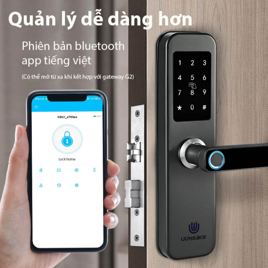 Khóa vân tay 5 chức năng, khóa thông phòng dành cho cửa nhỏ, căn hộ chung cư
