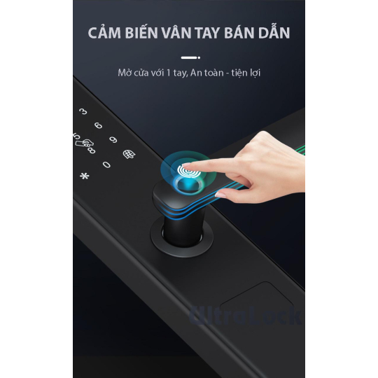 Ultralock UL-H3 Khóa vân tay thông minh 4 cách mở, dùng cho cửa gỗ, cửa chống cháy, căn hộ chung cư