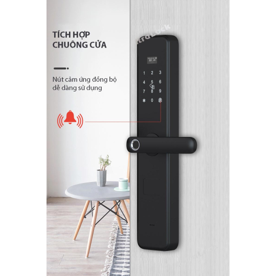 Ultralock UL-H3 Khóa vân tay thông minh 4 cách mở, dùng cho cửa gỗ, cửa chống cháy, căn hộ chung cư