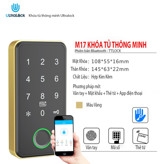 Khóa tủ ultralock M-17 phiên bản cao cấp, Chức cài đặt dành cho cá nhân, công ty, phòng tập công cộng